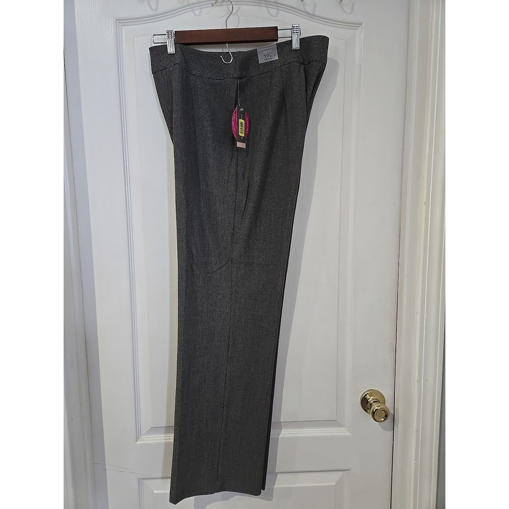 Investments Black/White Park Ave Fit 12 L Dress Pants NWT Dillard's Office Wear
